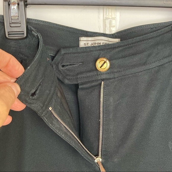 St. John Sport Black Slightly Flared Pants Sz 6 - Picture 10 of 15